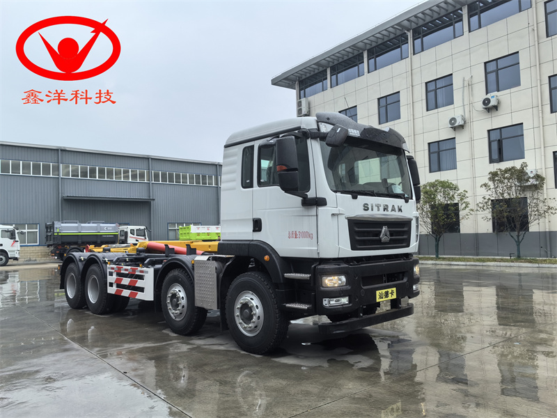31吨重汽汕德卡前四后八勾臂垃圾车