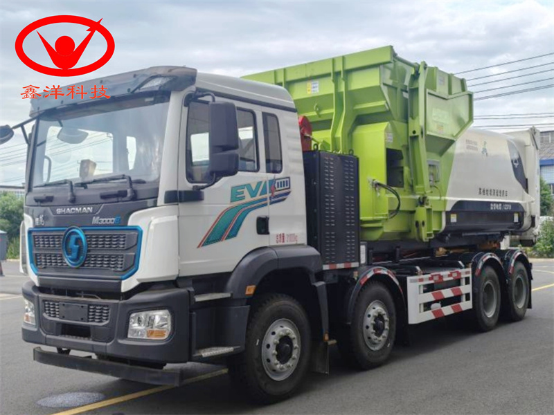 新能源陕汽8×4勾臂垃圾车